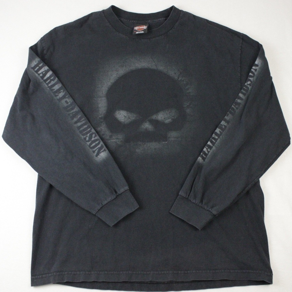 Harley Davidson Sturgis South Dakota Skull T Shirt XL Black Long Sleeve Biker